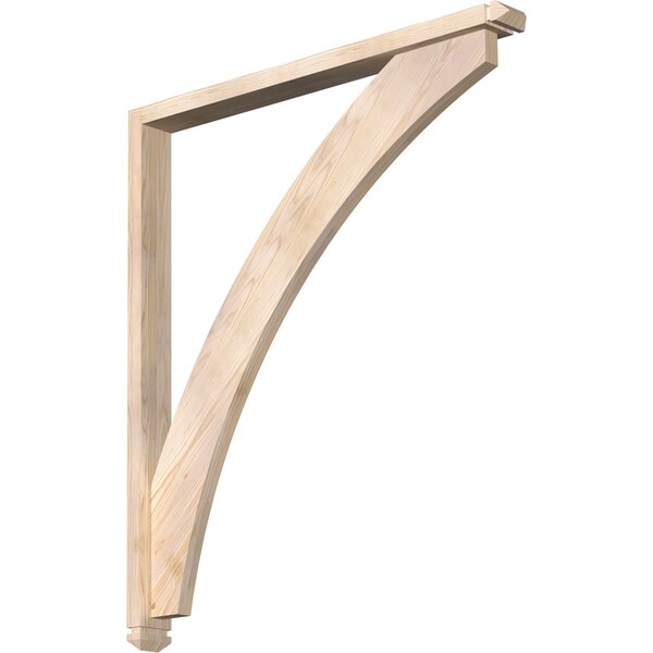 Ekena Millwork Thorton Arts and Crafts Smooth Bracket w/ Offset Brace, Douglas Fir, 3 1/2"W x 38"D x 44"H BKT0402X38X44THR03SDF - main